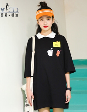 [해외] 귀엽고 깜찍한 패션 느슨한 드레스 티셔츠 여성