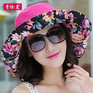 [해외]직구 LUN 여성 자외선 차단 패션 꽃 무늬 페도라 모자