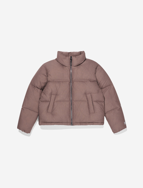 TAG CROPPED PUFFER - BURGUNDY