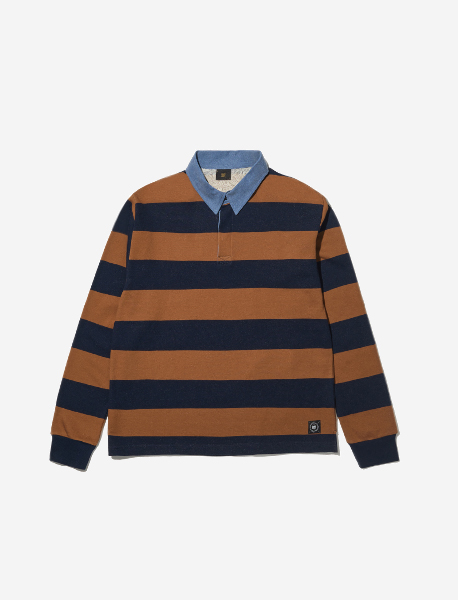 STRIPE RUGBY SHIRTS - BROWN