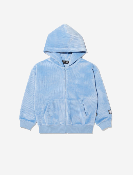 KIDS CORDUROY HOODIE ZIP UP - SKY BLUE brownbreath