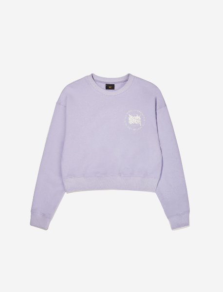 ROUND LOGO CROP CREWNECK - PURPLE brownbreath