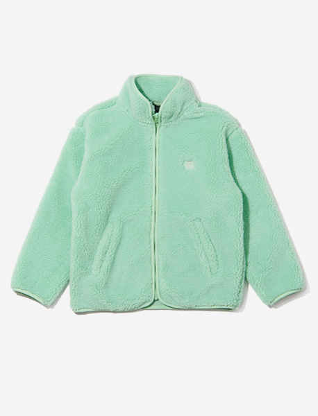 KIDS SHEARING ZIP UP JACKET - MINT brownbreath