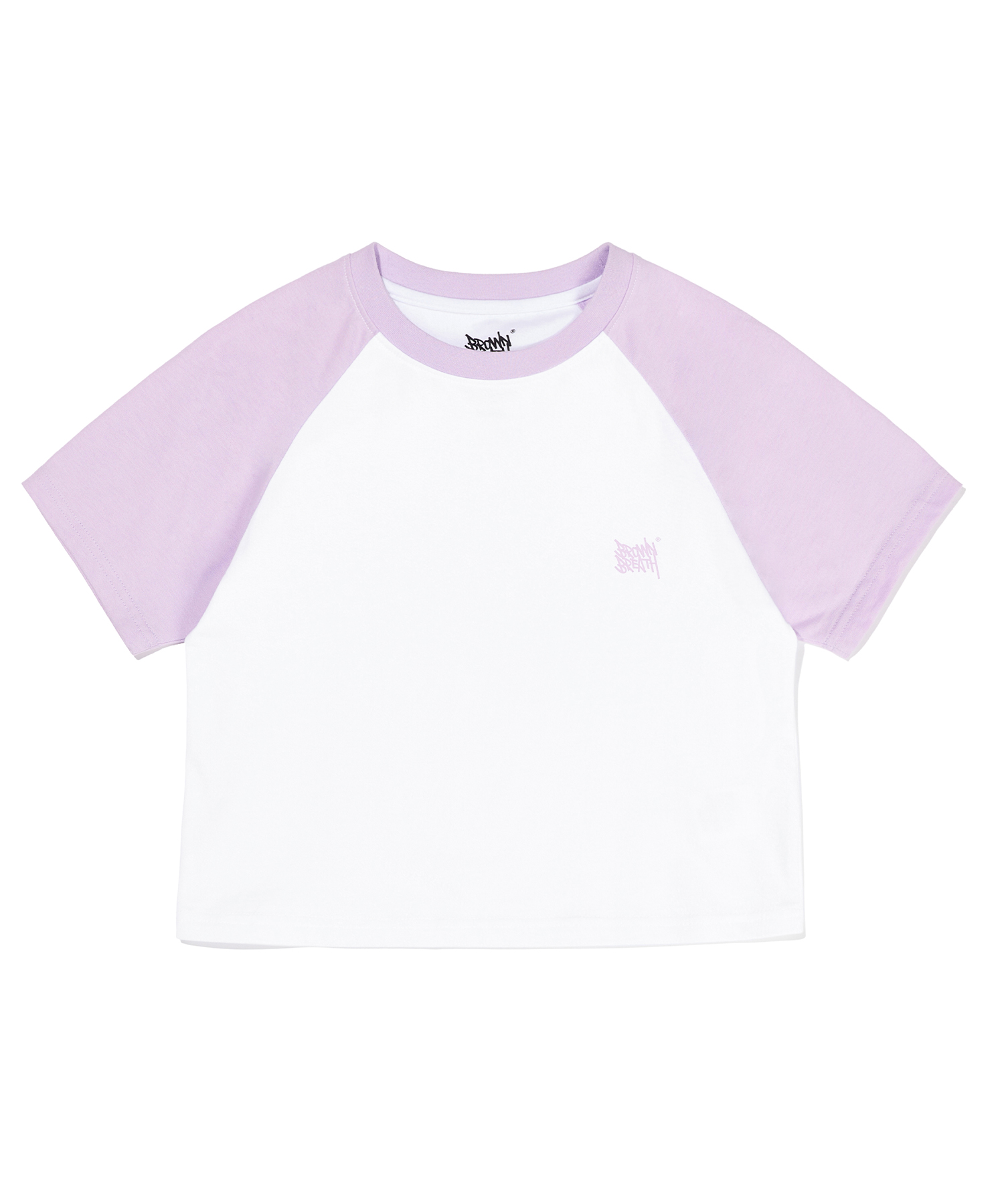 W TAG RAGLAN CROP TEE - VIOLET brownbreath