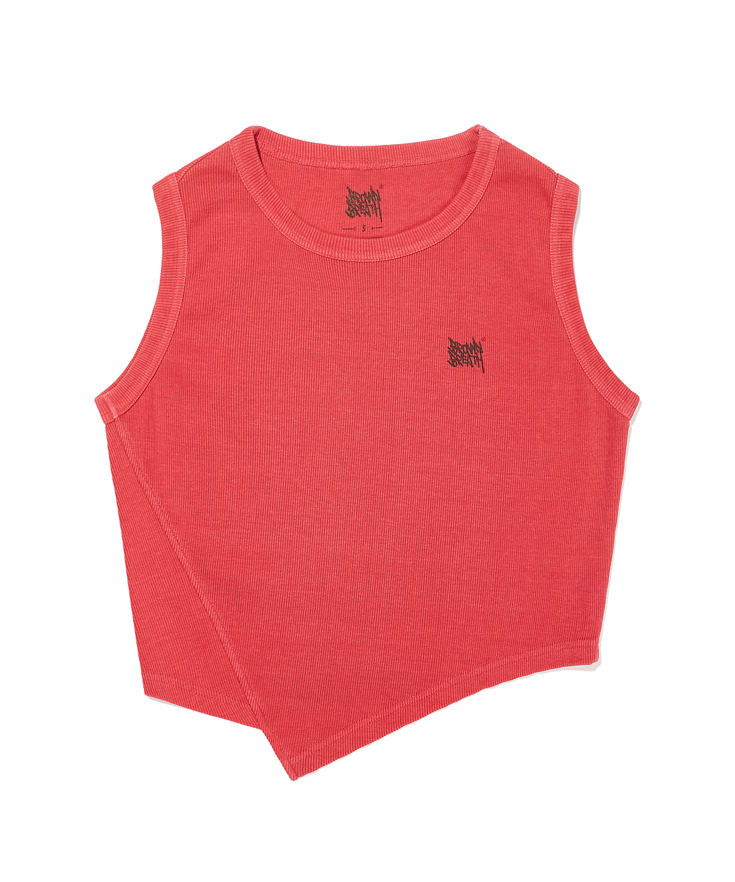 W TAG PIGMENT SLOPE TANK TOP - RED brownbreath