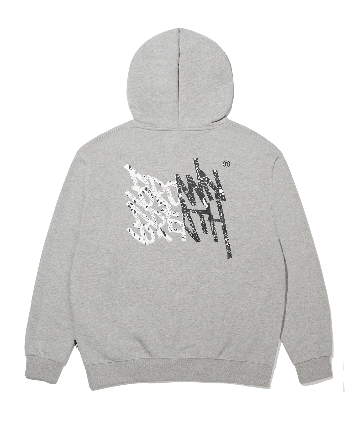 PAISLEY TAG HOODIE - MELANGE GRAY brownbreath