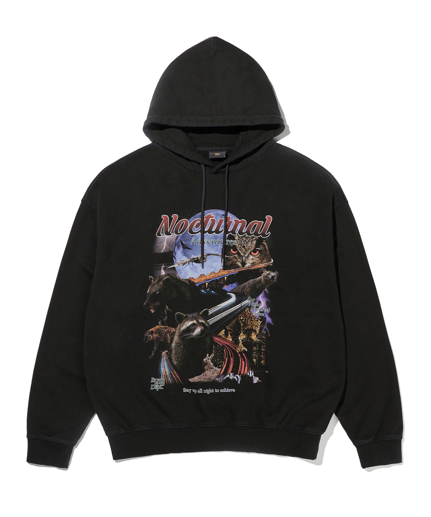 NOCTURNAL HOODIE - BLACK brownbreath