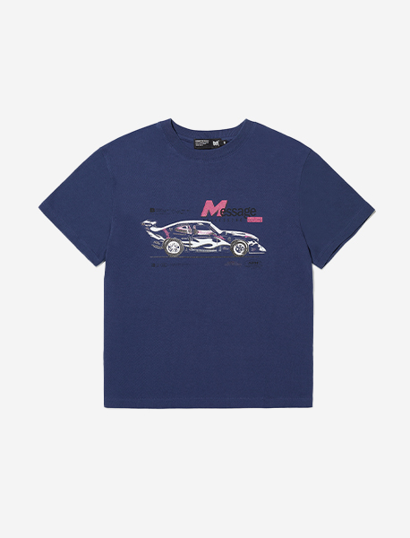 KIDS STM CAR TEE - NAVY