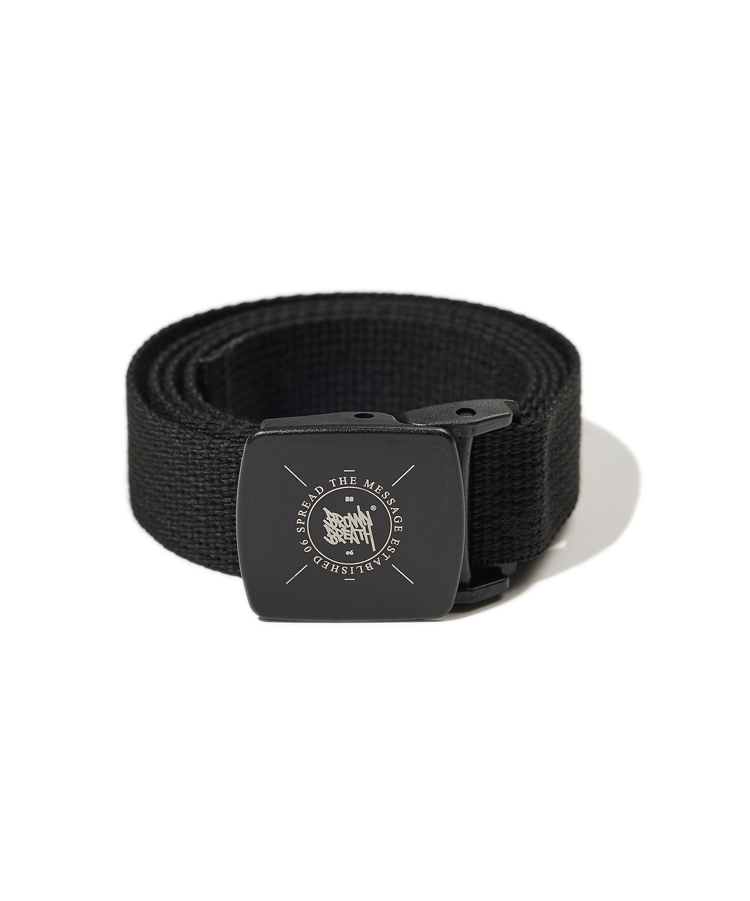 STAMP TAG WEBBING BELT - BLACK brownbreath