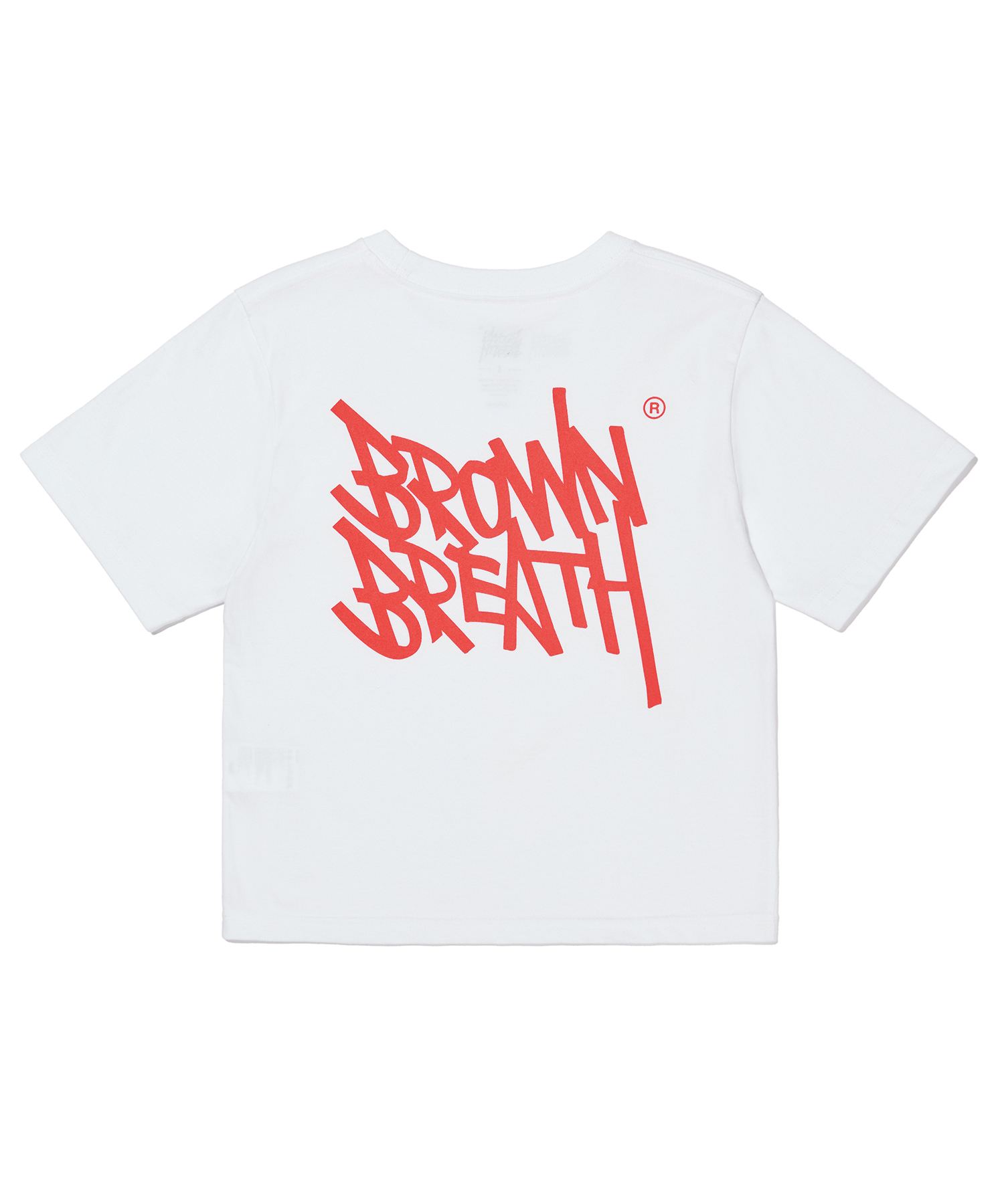 W TAG CROP TEE - WHITE brownbreath