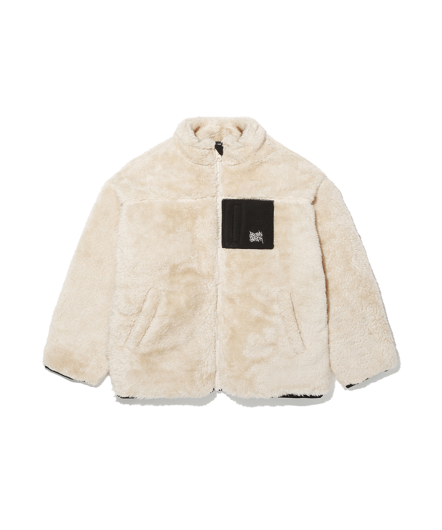 KIDS TAG SHEARING POCKET JACKET - BEIGE brownbreath