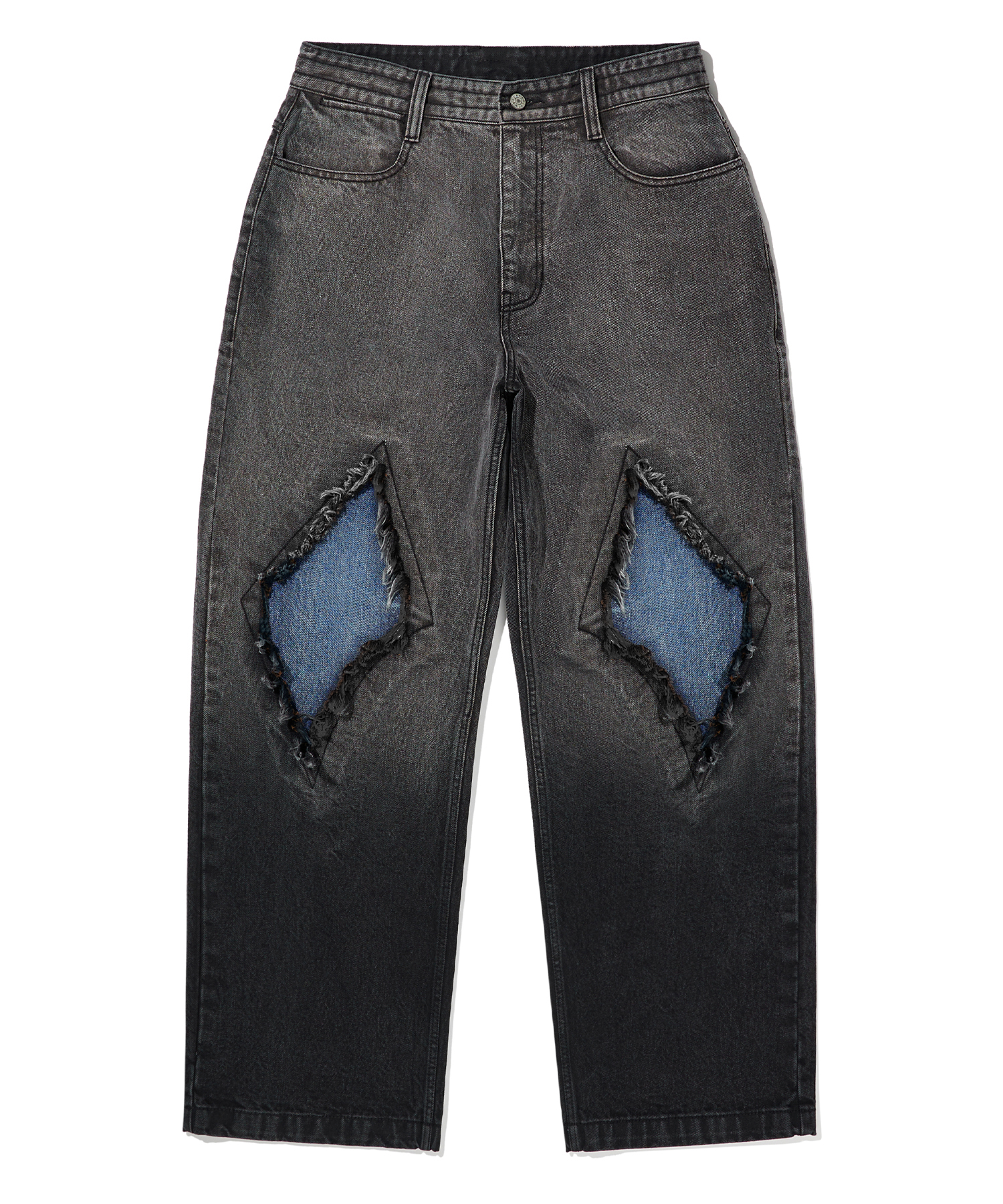 PATCHED STRAIGHT PANTS - BLACK brownbreath