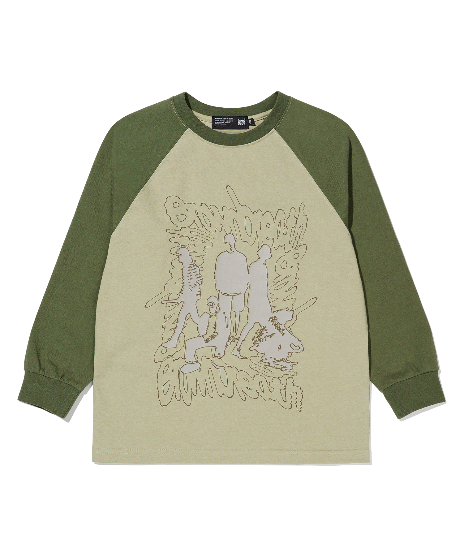 KIDS CLIQUE RAGLAN LONGSLEEVE - KHAKI brownbreath