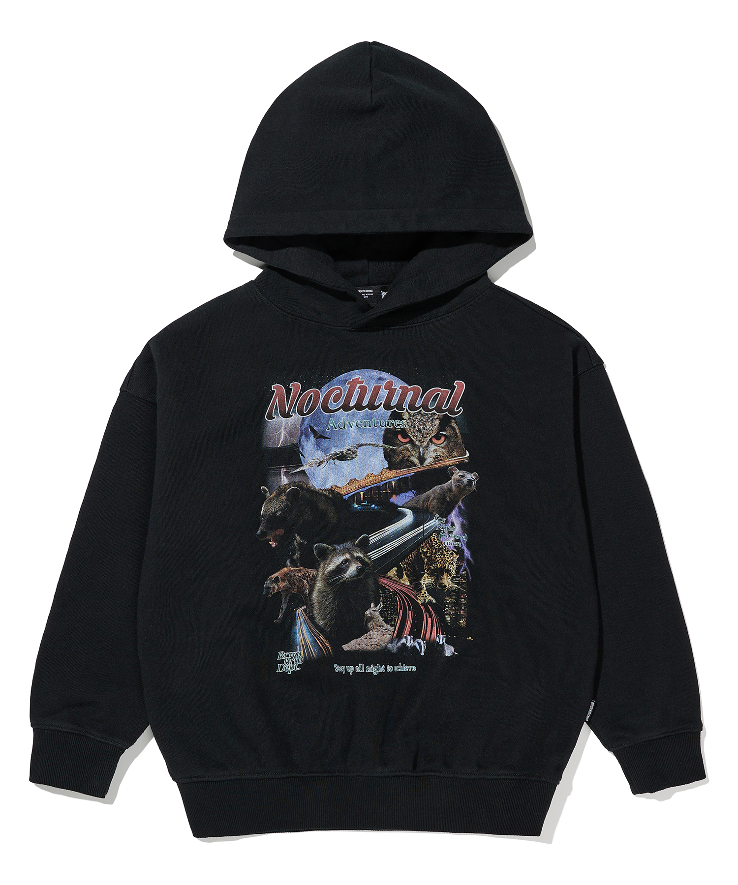 KIDS NOCTURNAL HOODIE - BLACK brownbreath