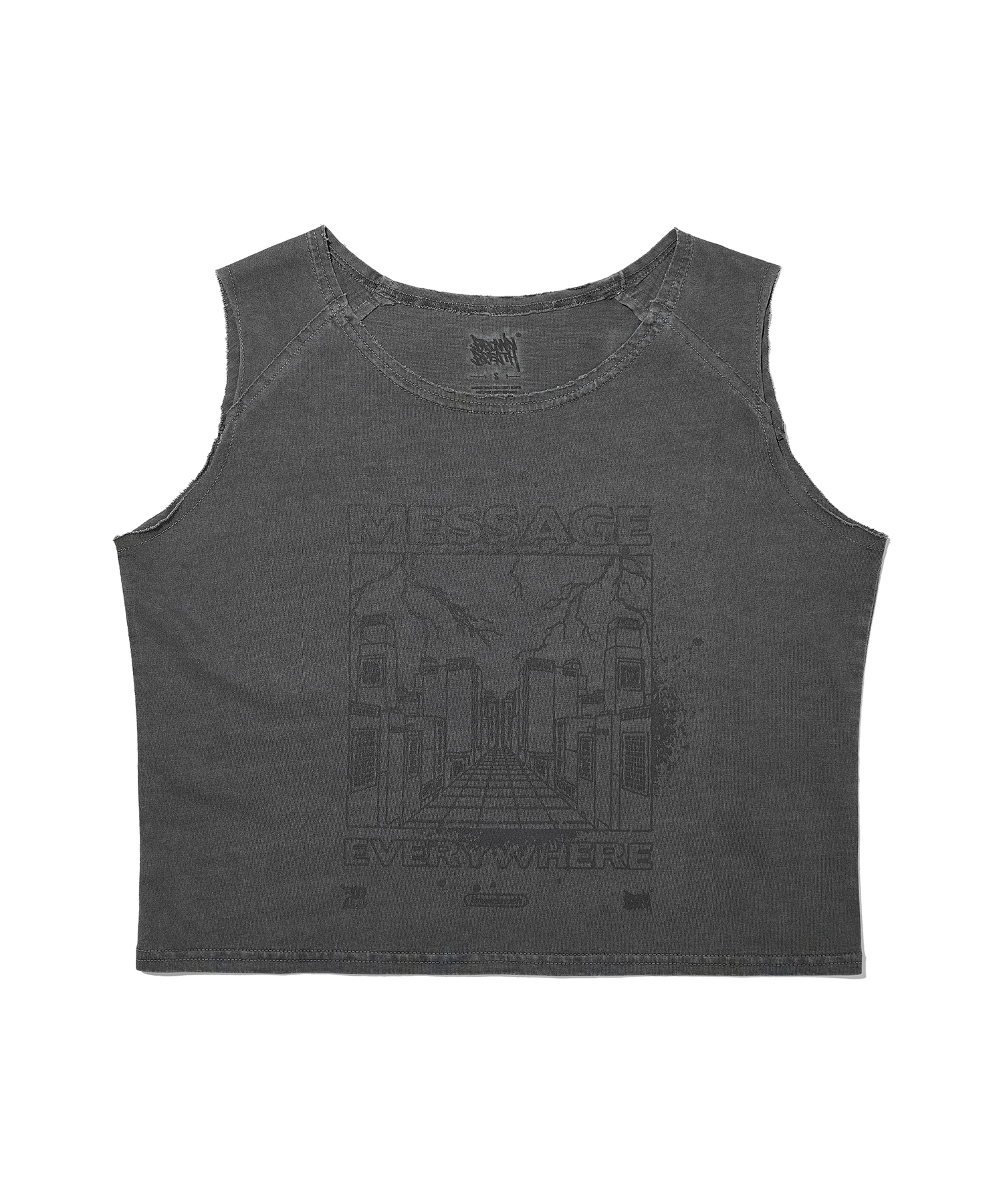 W VINTAGE PIGMENT SLEEVELESS - CHARCOAL brownbreath