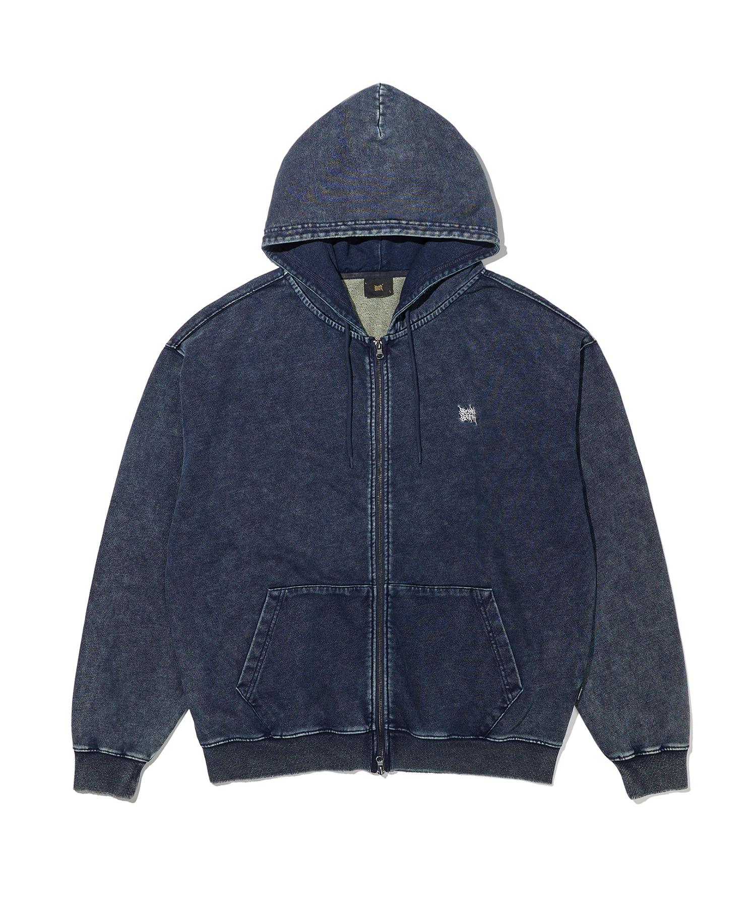 PIGMENT DENIM HOOD ZIP UP - INDIGO brownbreath