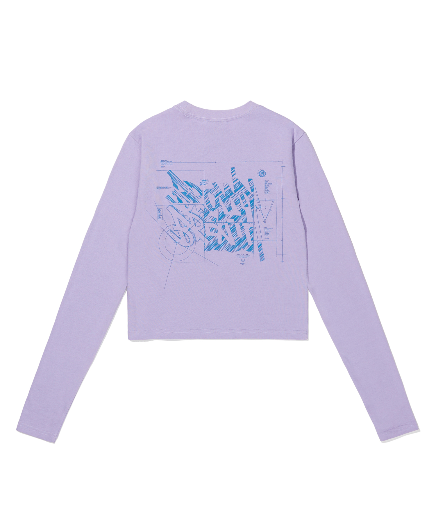 W BLUEPRINT TAG CROP LONGSLEEVE - VIOLET brownbreath