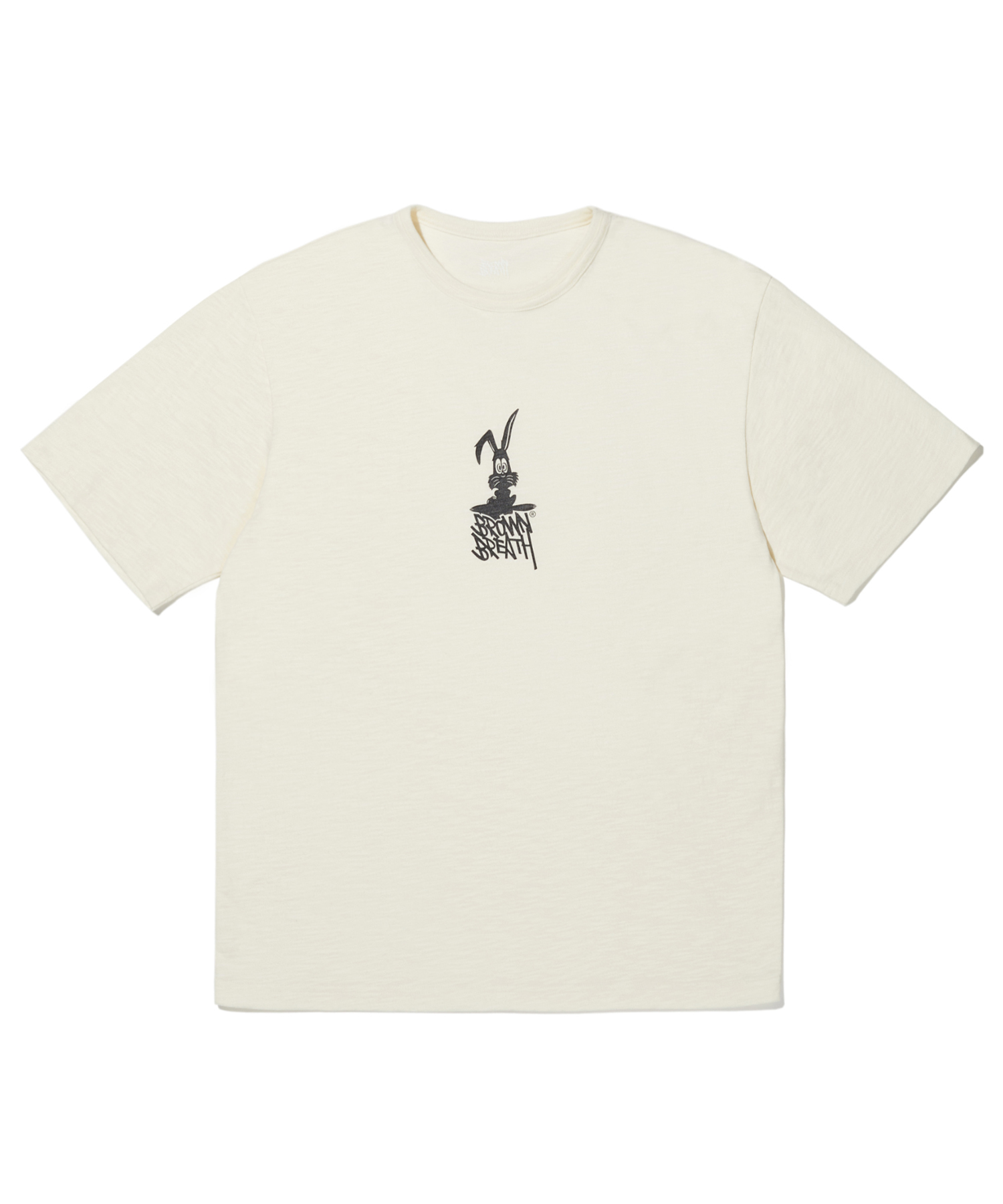 TAG RABBIT TEE - IVORY brownbreath