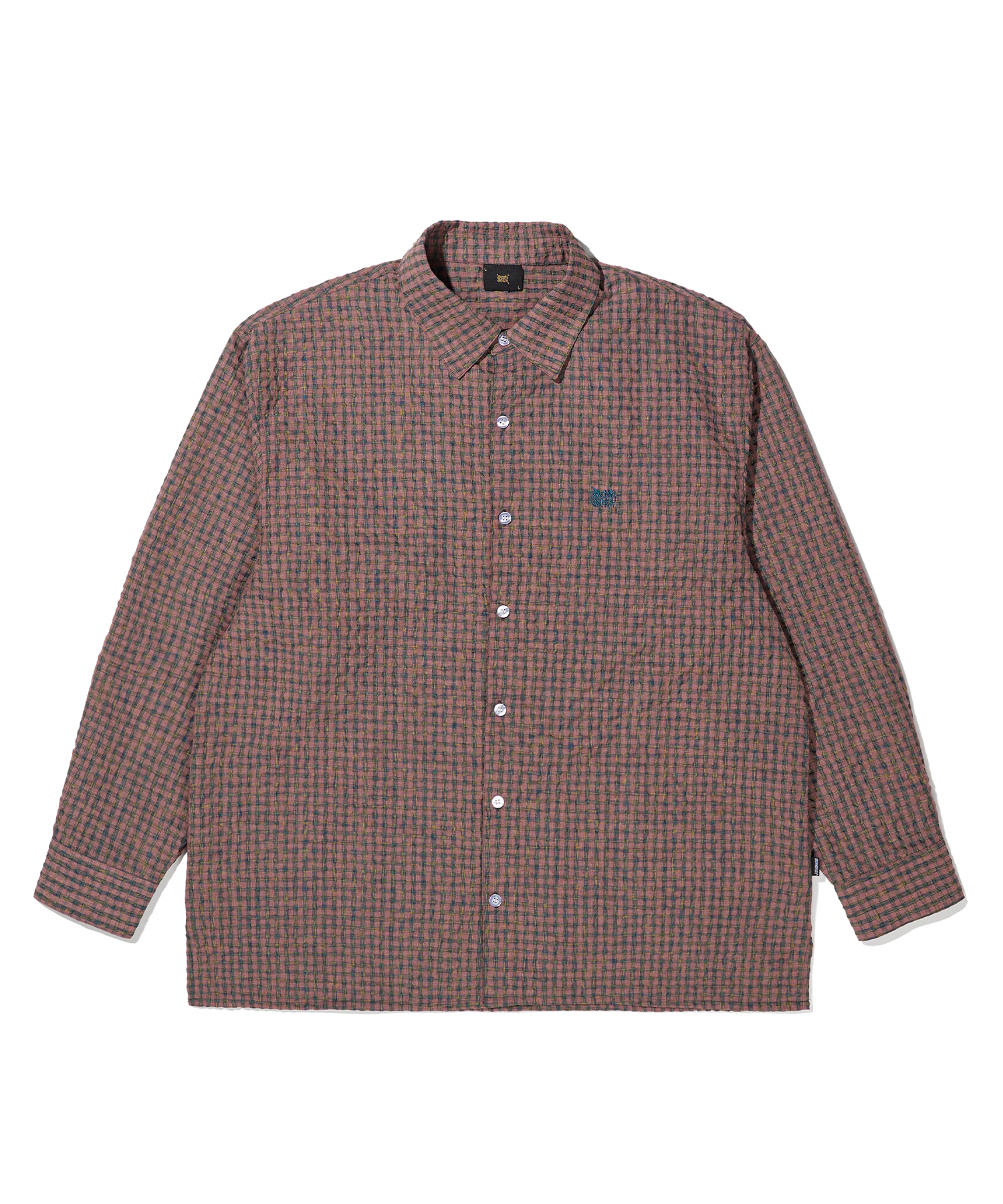 CHECK SEERSUCKER SHIRT - INDY PINK brownbreath