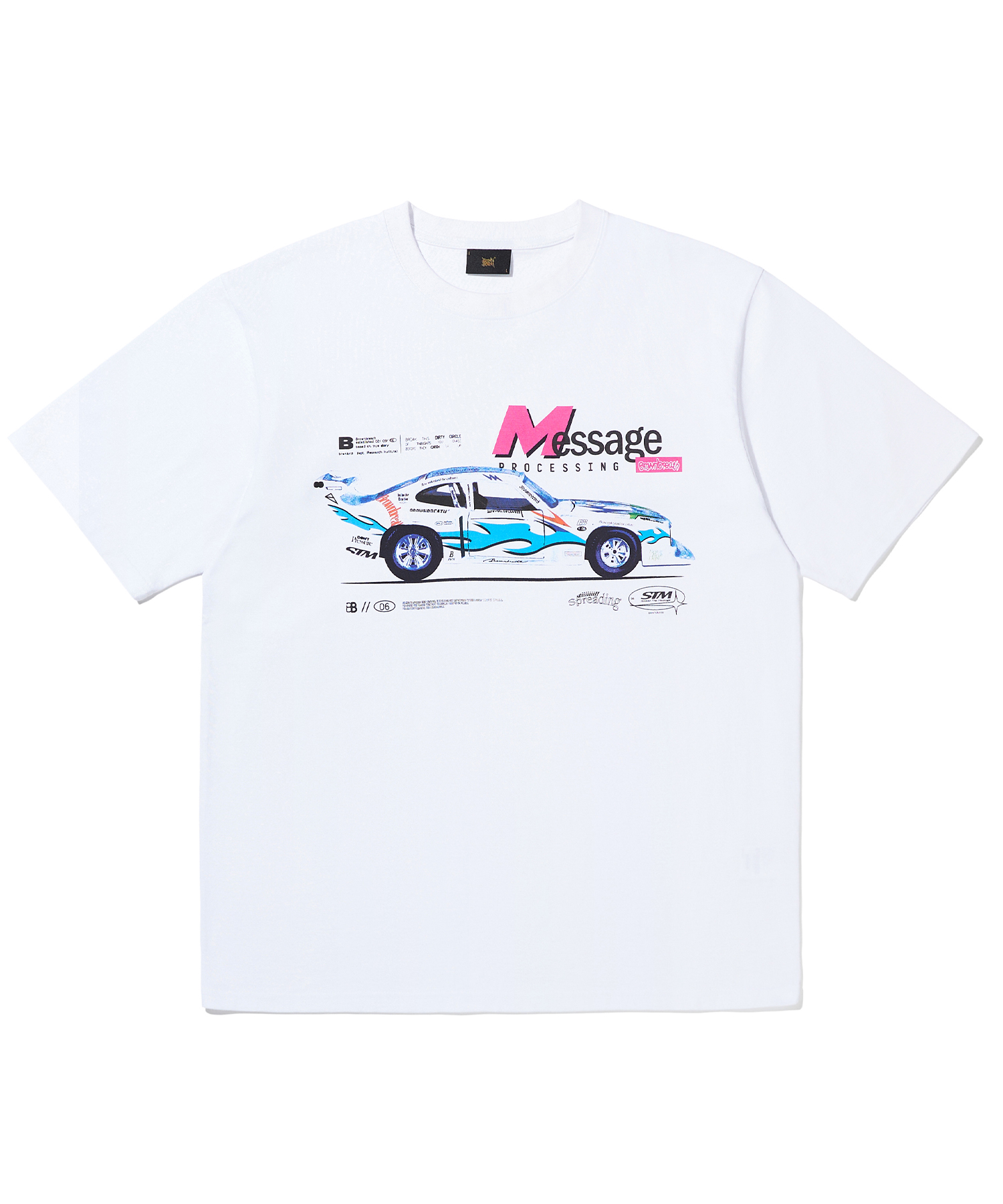 STM CAR TEE - WHITE brownbreath