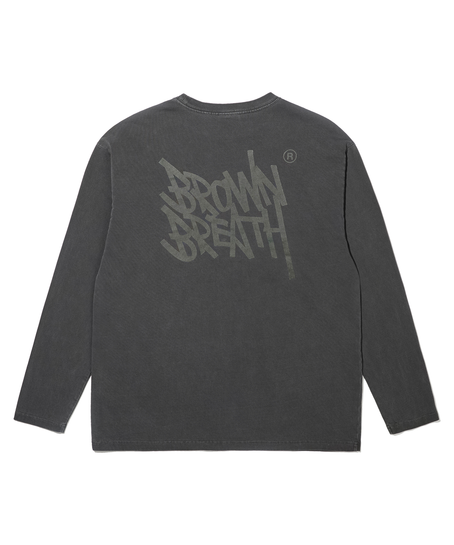 TAG PIGMENT LONGSLEEVE - CHARCOAL brownbreath
