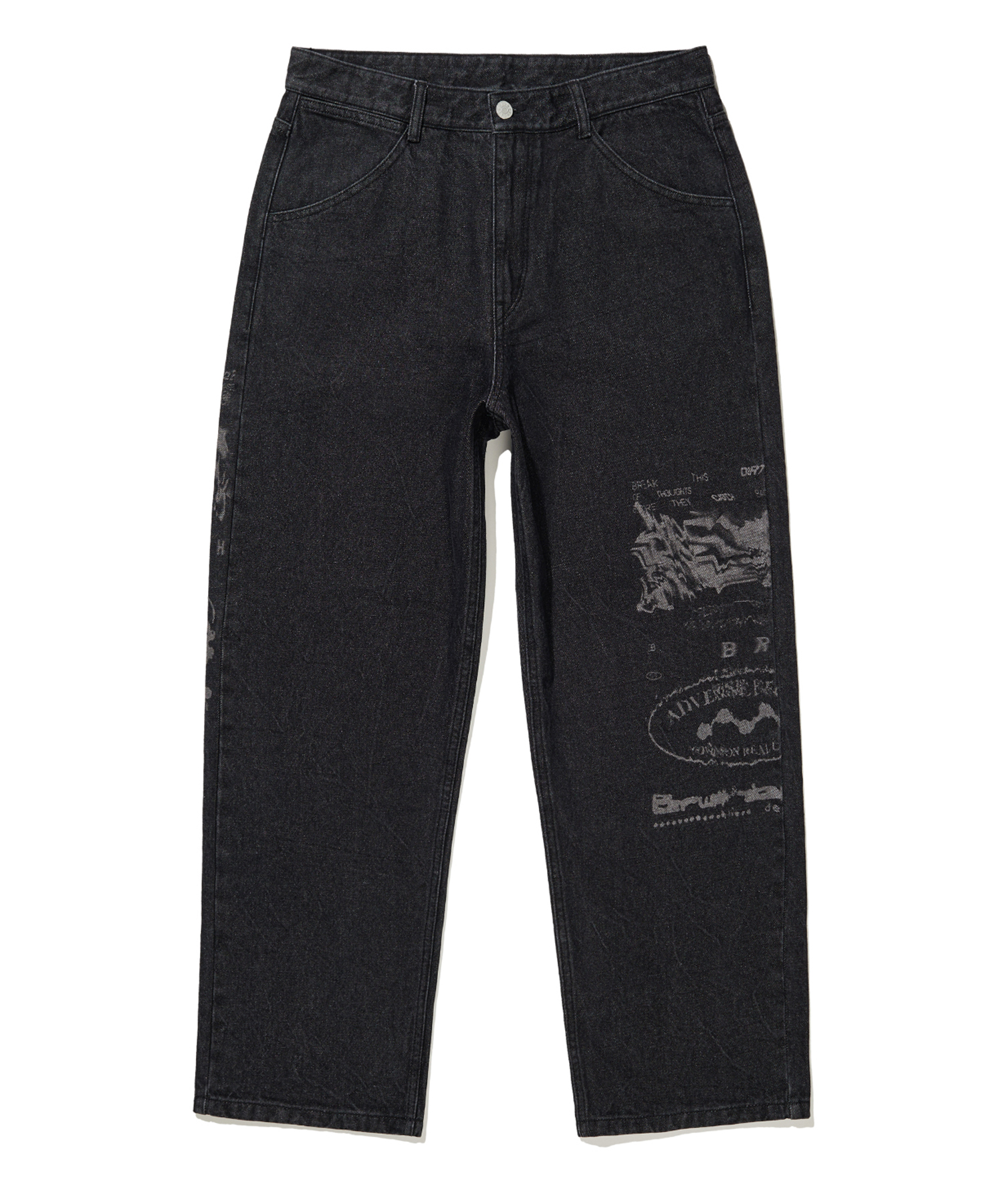 DISTORT DENIM PANTS - BLACK brownbreath