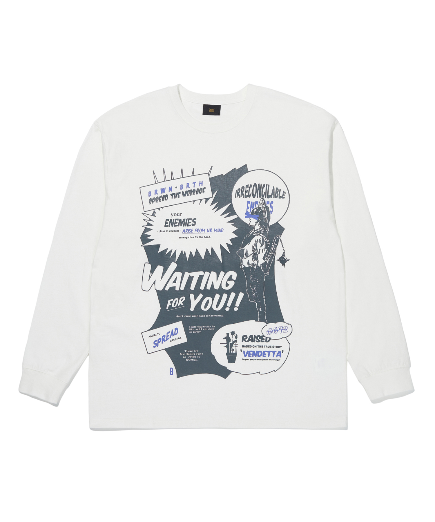 WAITING LONGSLEEVE - WHITE brownbreath