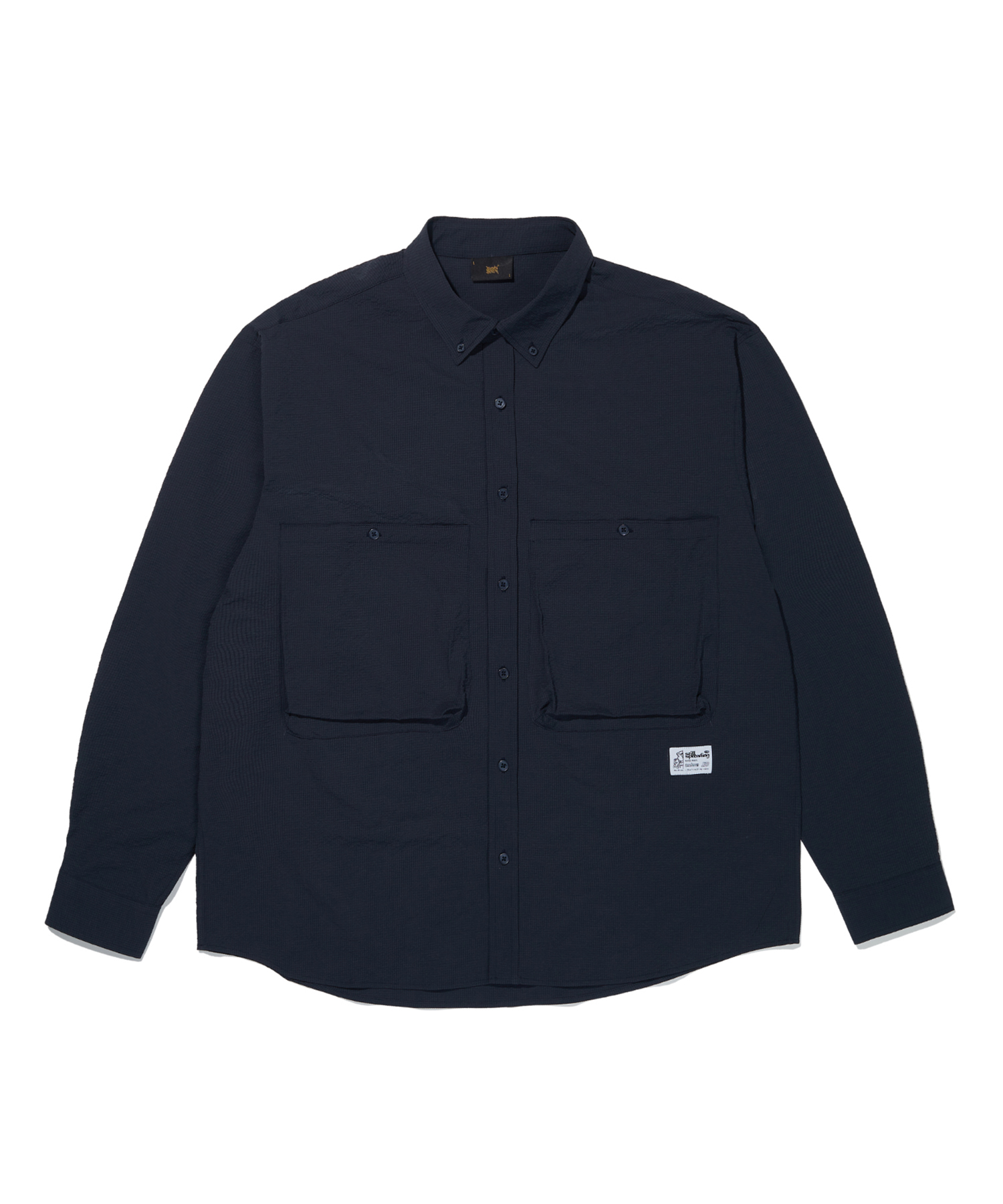 B BIG POCKET SHIRTS - NAVY brownbreath