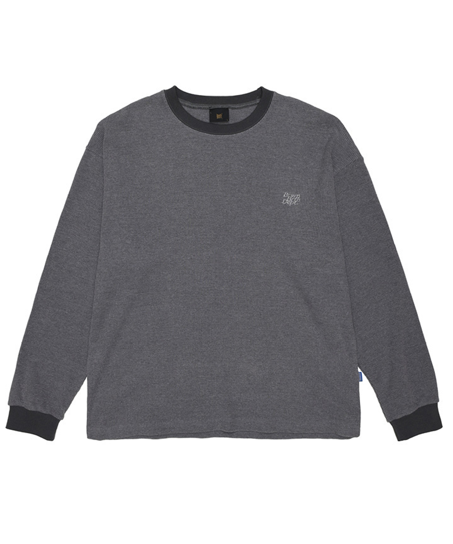 BB DEPT WAFFLE LONGSLEEVE - GREY brownbreath