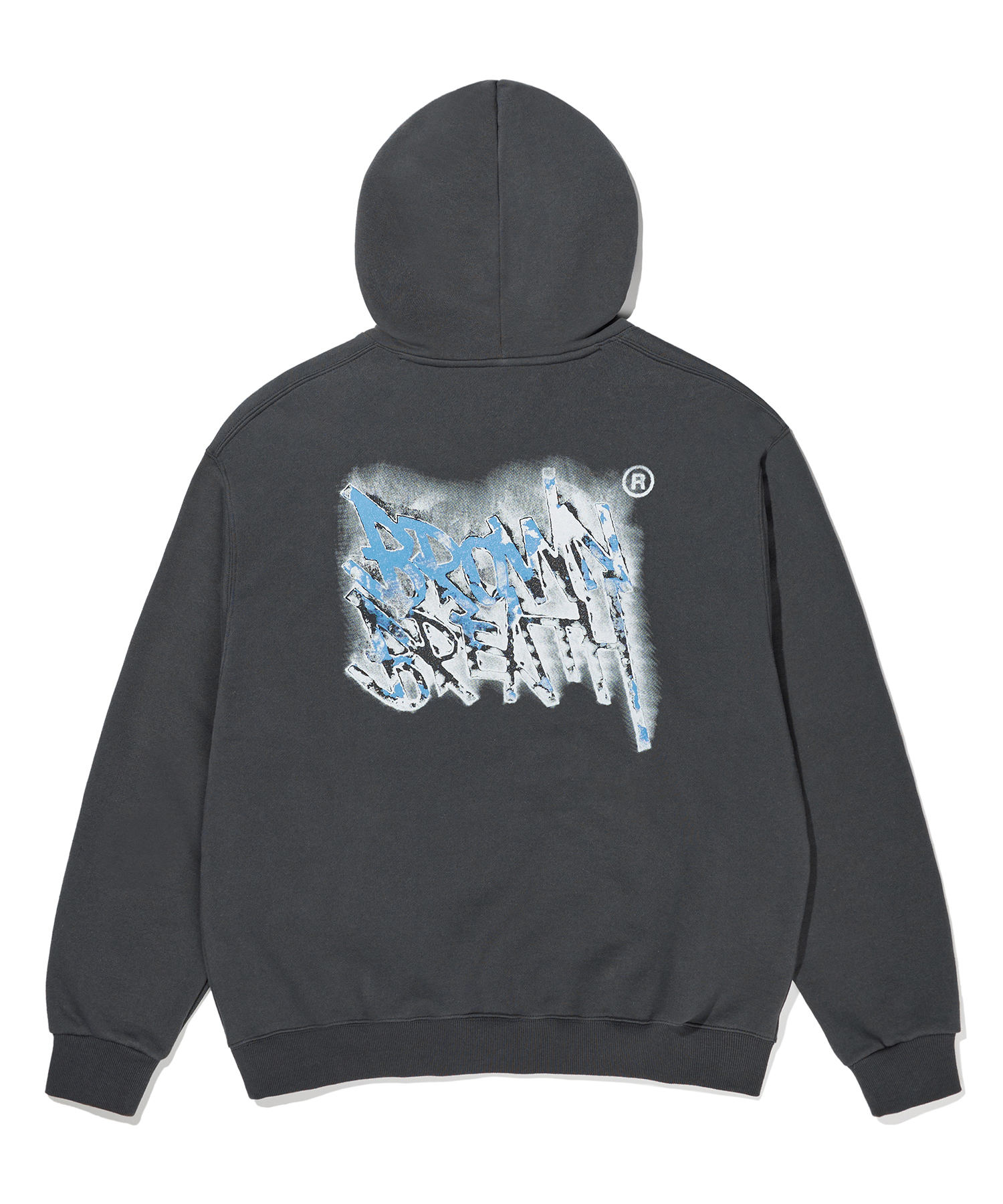 SMOKE TAG HOODIE - CHARCOAL brownbreath