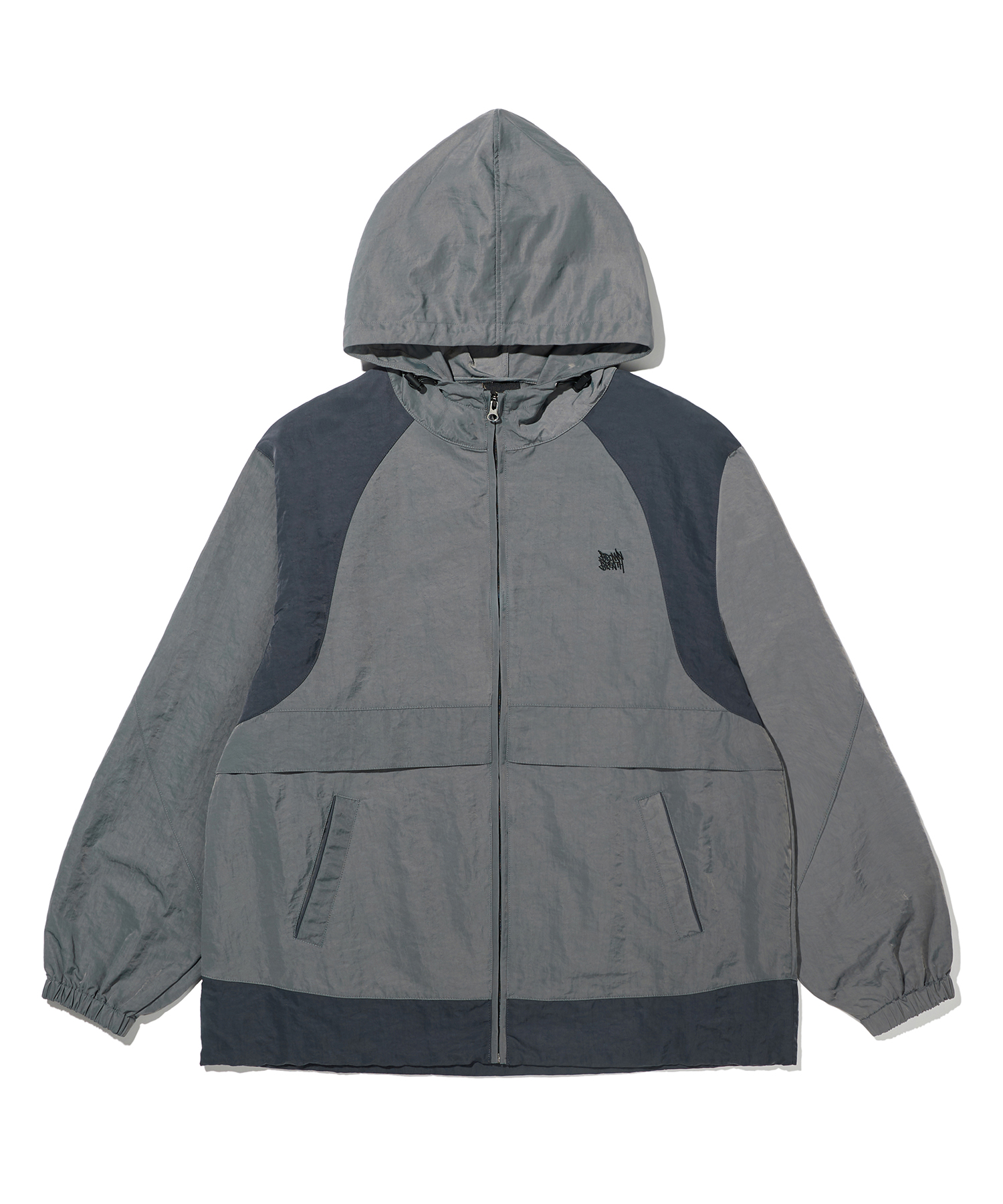 TAG WASHED TRACK JACKET - GREY brownbreath