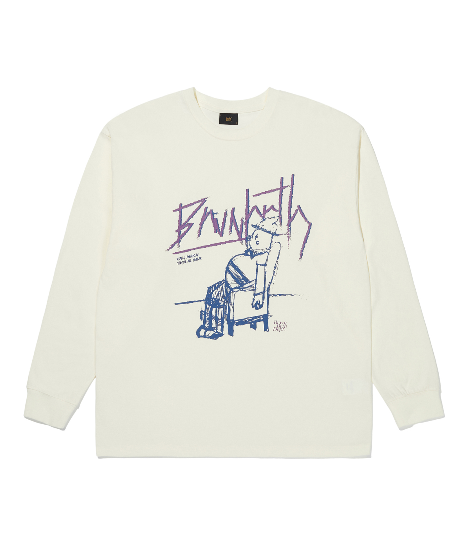 TIRED LONGSLEEVE - CREAM brownbreath