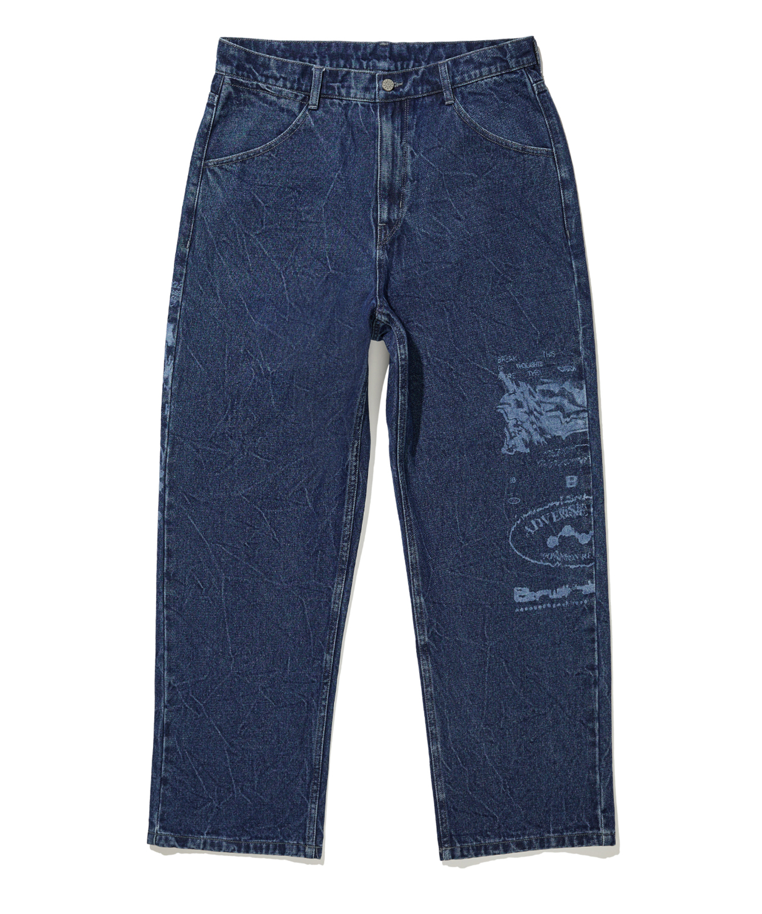 DISTORT DENIM PANTS - INDIGO brownbreath