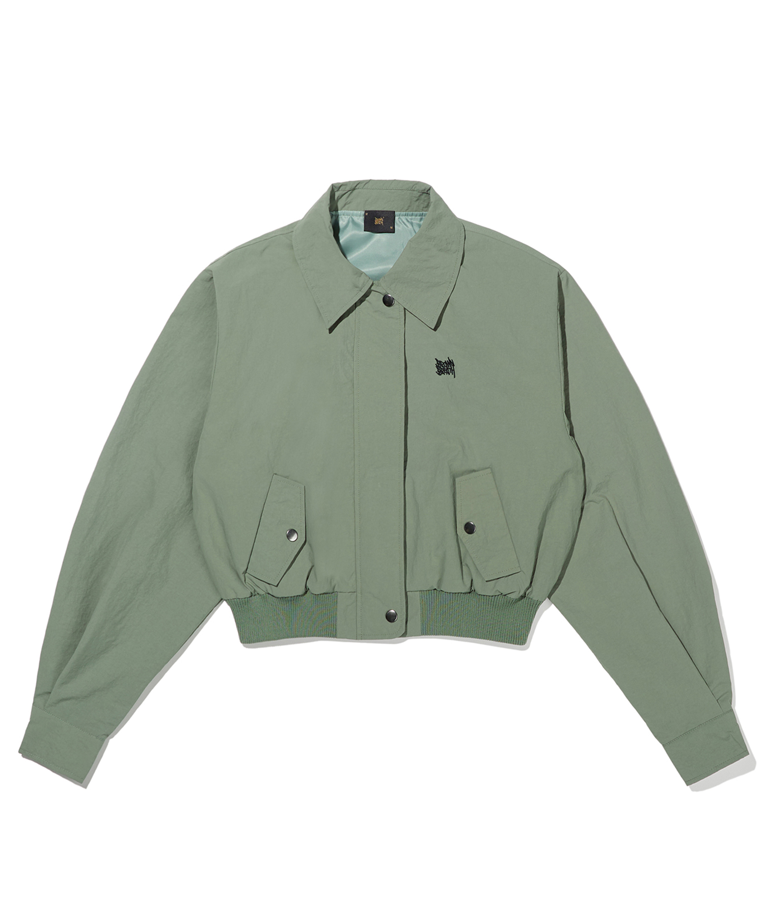 W CROP NYLON JACKET - KHAKI brownbreath