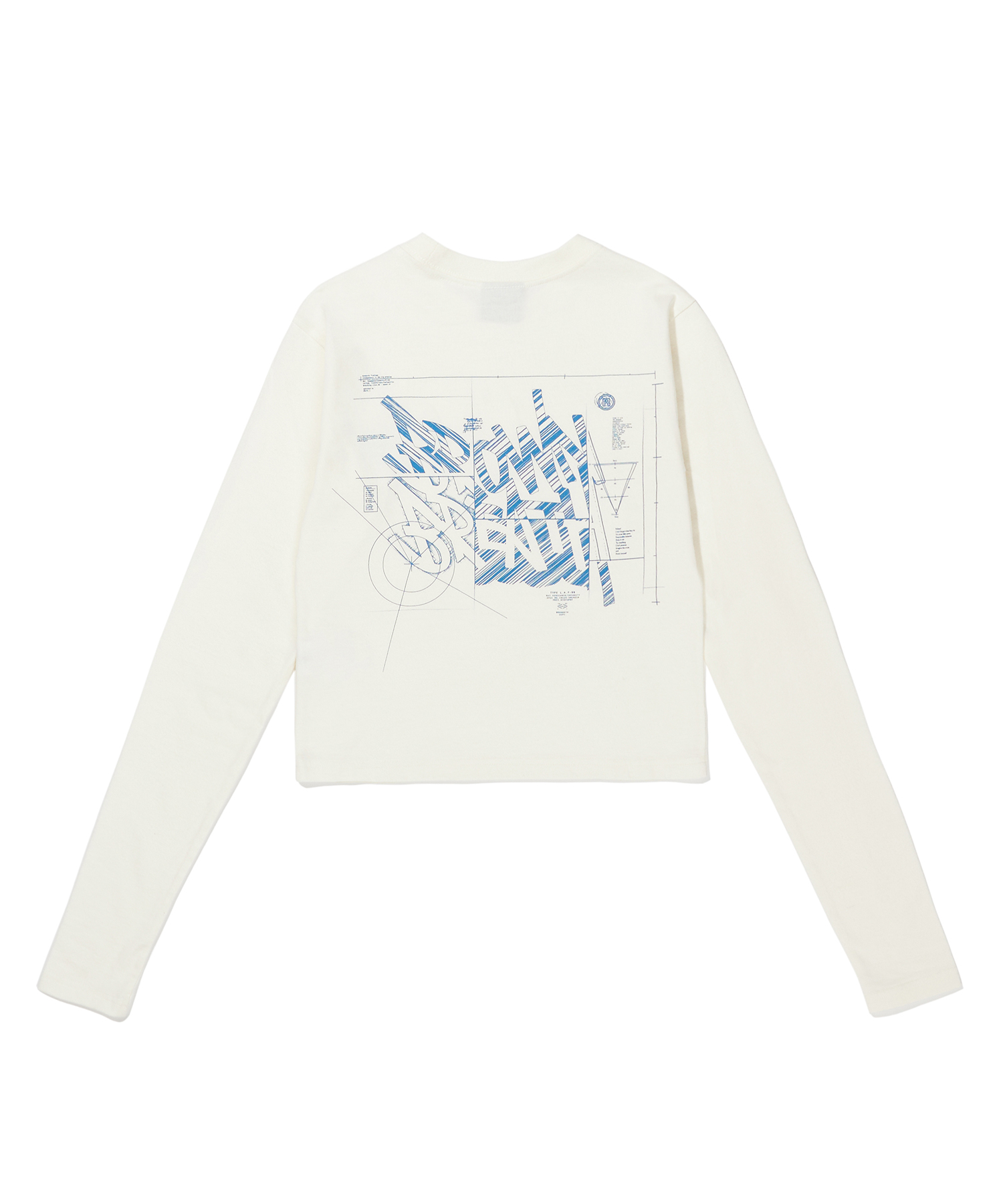 W BLUEPRINT TAG CROP LONGSLEEVE - IVORY brownbreath