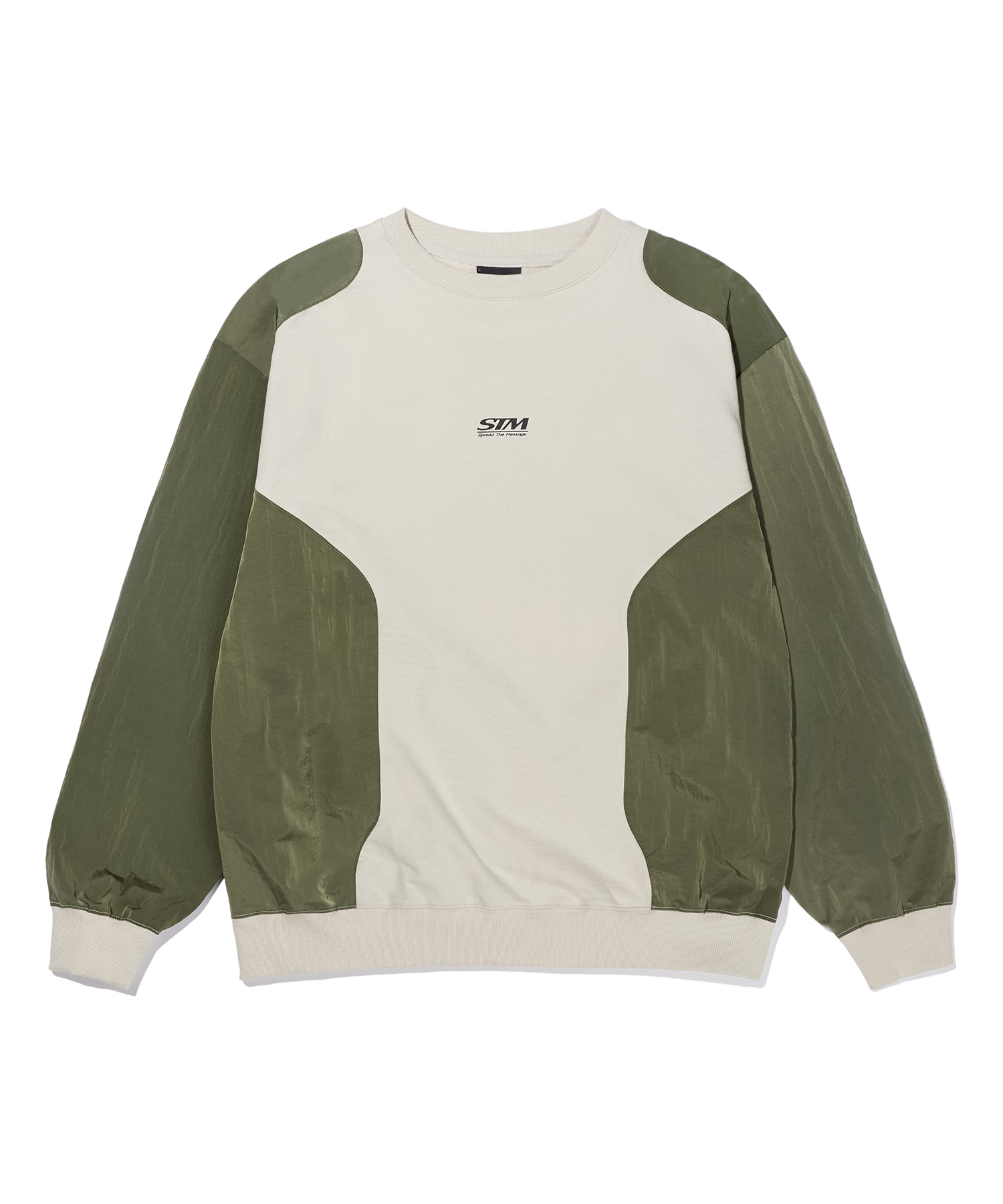 STM 2TONE CREWNECK - KHAKI brownbreath