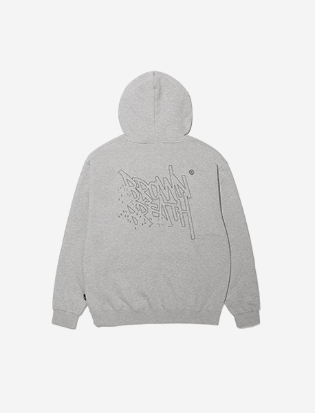 CONNECT TAG HOODIE - MELANGE GREY brownbreath