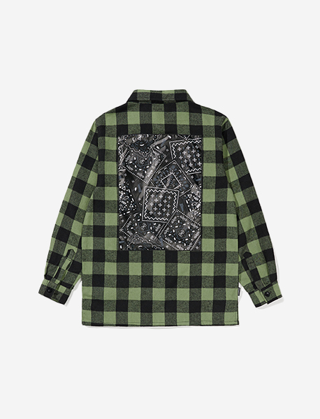 KIDS PAISELY CHECK SHIRTS - GREEN brownbreath