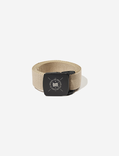 STAMP TAG WEBBING BELT - BEIGE brownbreath