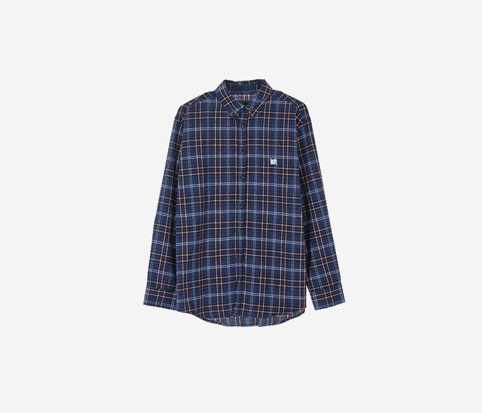 TAG CHECK SHIRTS - NAVY brownbreath