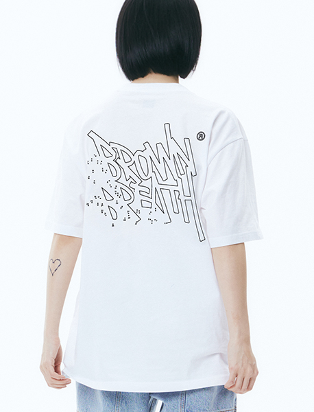 CONNECT TAG TEE - WHITE brownbreath