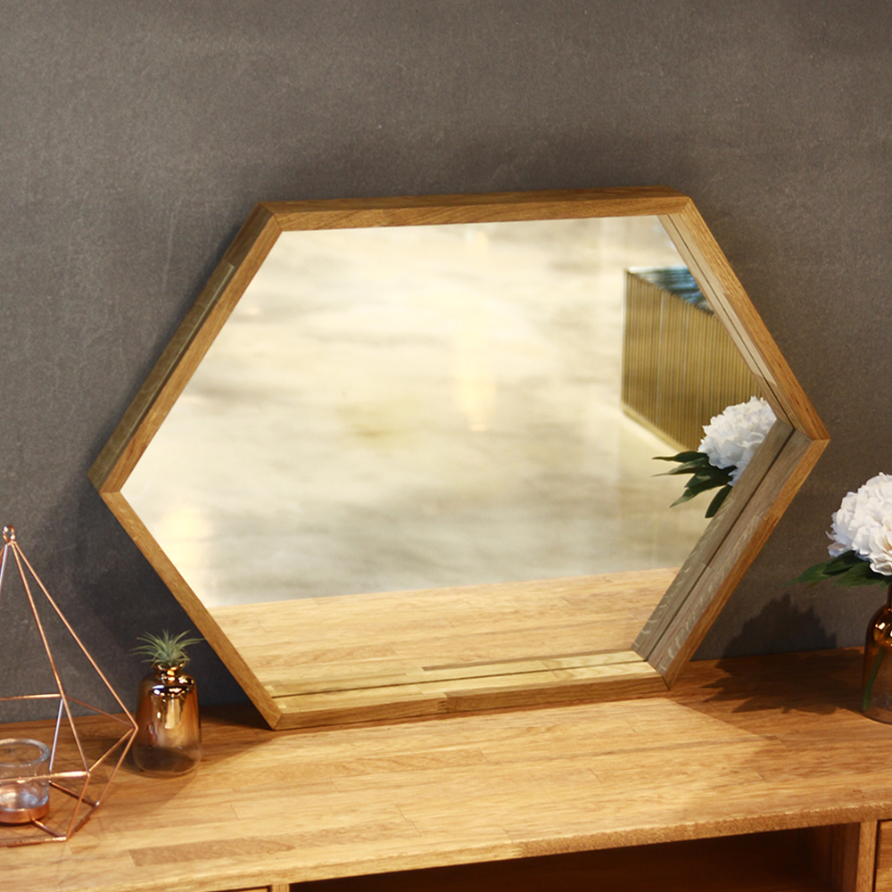 Wood Hexagon Mirror CL110끌레오 CLEO