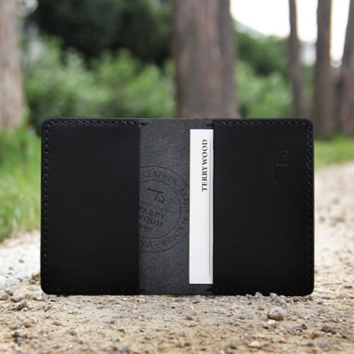 [테리우드] Card Case Double Italy Cow Leather_Black (이태리가죽카드지갑)