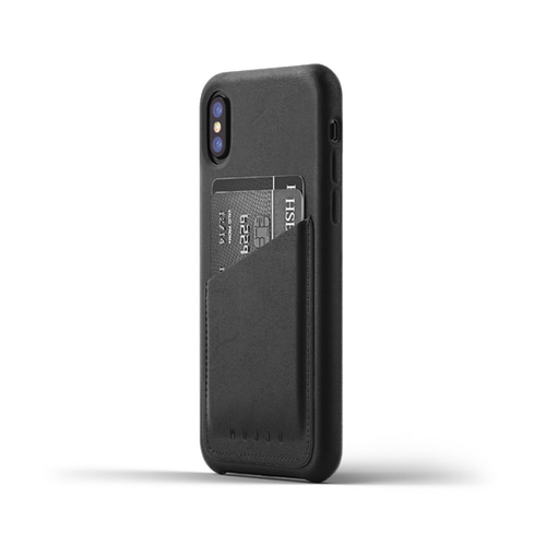 [무쪼] Full Leather Wallet Case for iPhone X - Black