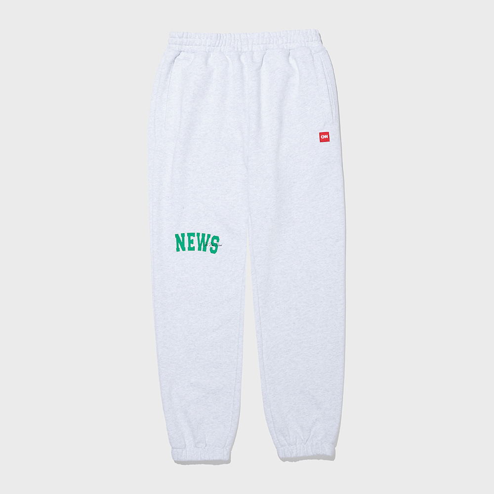 STYLE NEWS GRAPHIC SWEAT PANTS MELANGE GREY