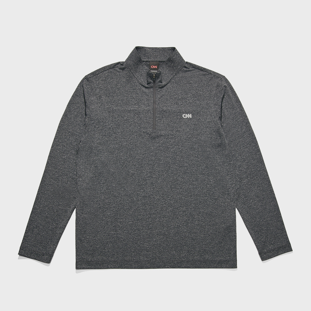 TRAVEL COOLYDAY HALF ZIP UP T-SHIRT MELANGE GREY