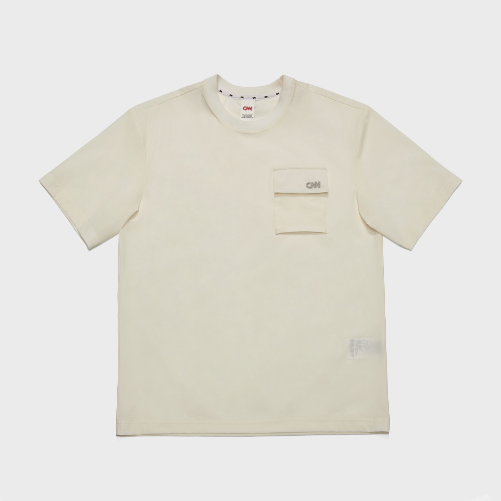 TRAVEL POCKET WOVEN T-SHIRT IVORY