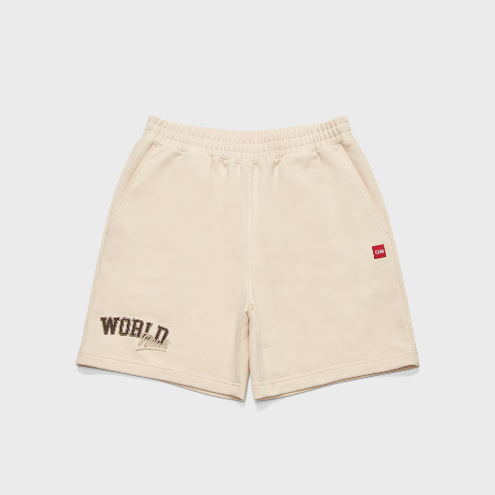 STYLE WORLD SWEAT SHORTS IVORY