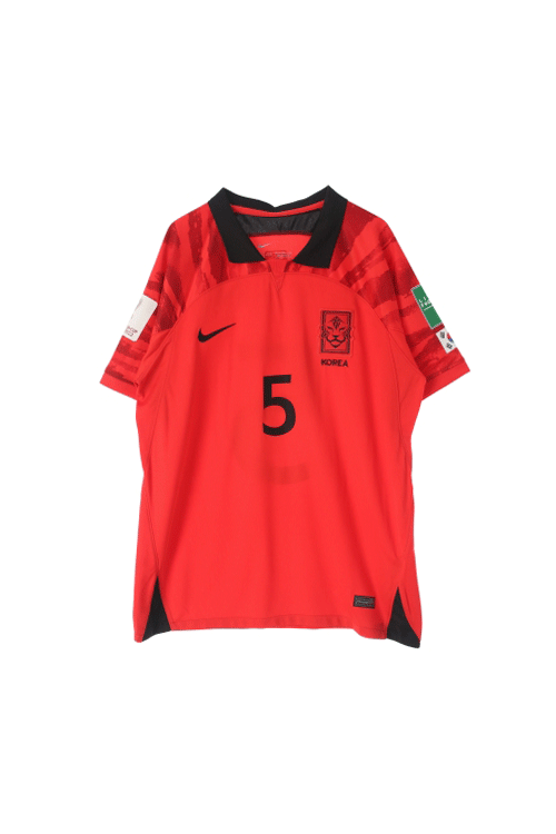 나이키 (Man - XL) 폴리 자수 스우시 로고 2022 카타르 월드컵 KOREA 5 정우영 축구 유니폼 반팔 티셔츠