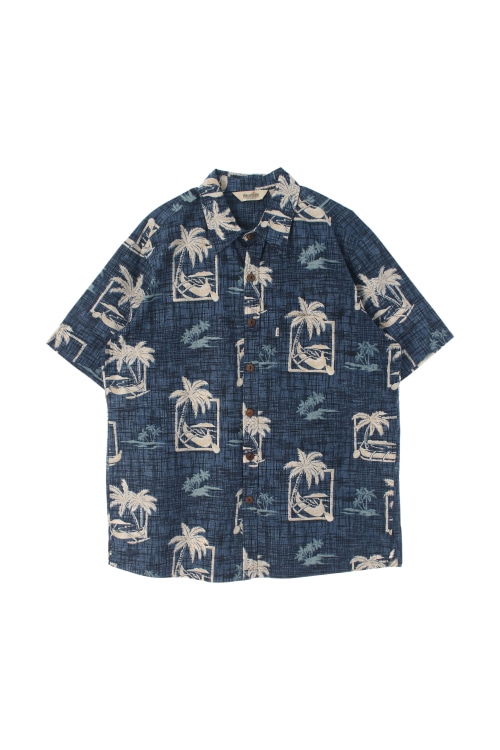 USA (Man - L) 코튼 하와이안 패턴 반팔 셔츠